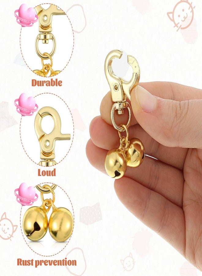 Psiriol 2Pcs Gold Bells for Dog Collars, Extra Loud Collar Bell, Cat Bell for Pet Collar, Training Collar Charm with Heavy Duty Snap Clips, Pet Pendant Accessories for Pet Tracking Anti Lost Training - Image 3